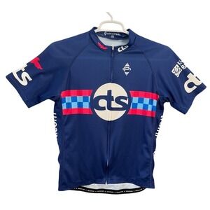 Panache Mens XXL CTS Cycling Jersey Blue Short Sleeve Full Zip Made in USA